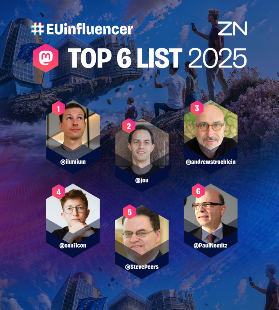 #EUinfluencer 2025 Top 6 influencers on Mastodon