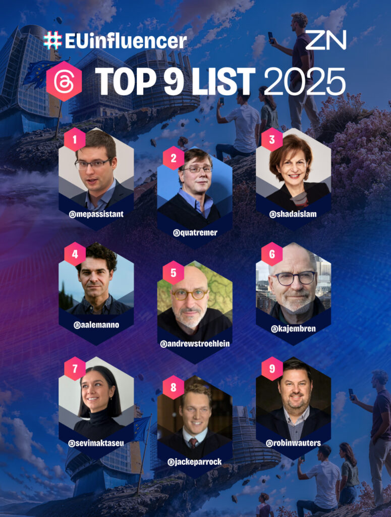 #EUinfluencer 2025 Top 9 influencers on Threads